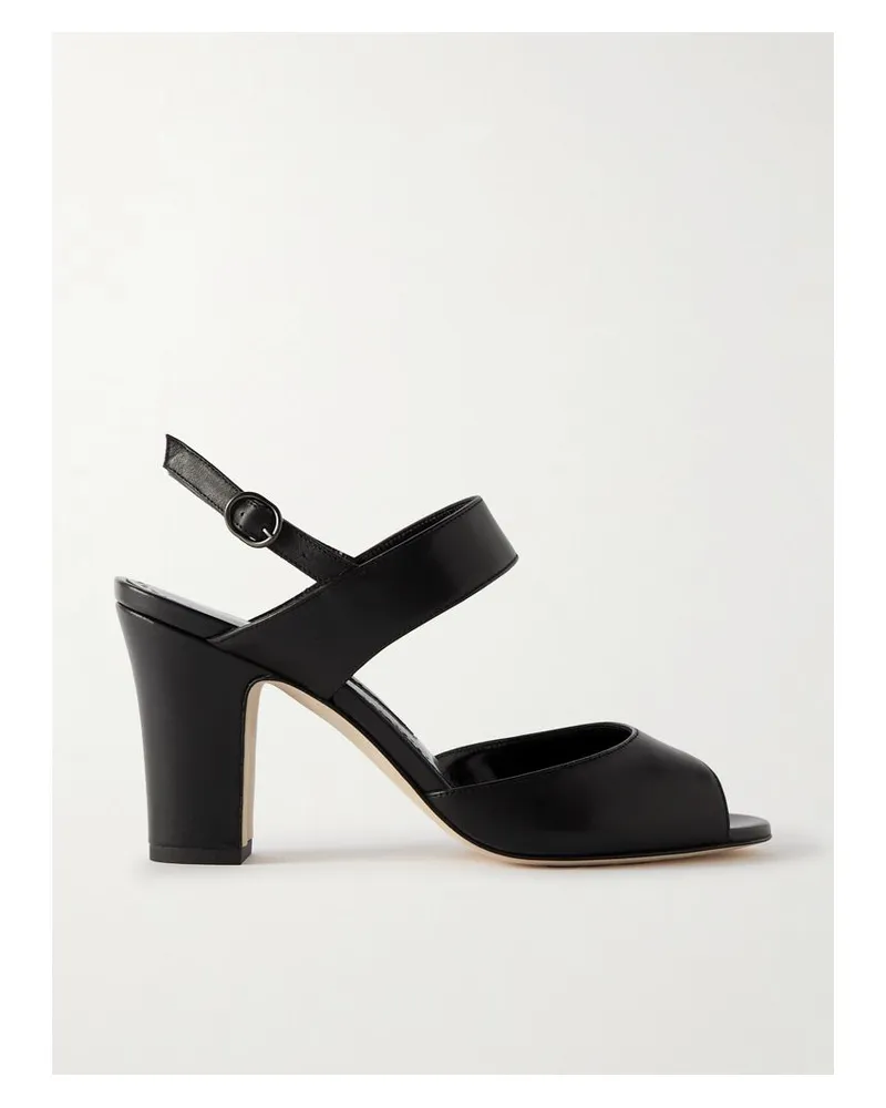 Manolo Blahnik Khiko 90 Slingback-sandalen Aus Leder - Schwarz Schwarz