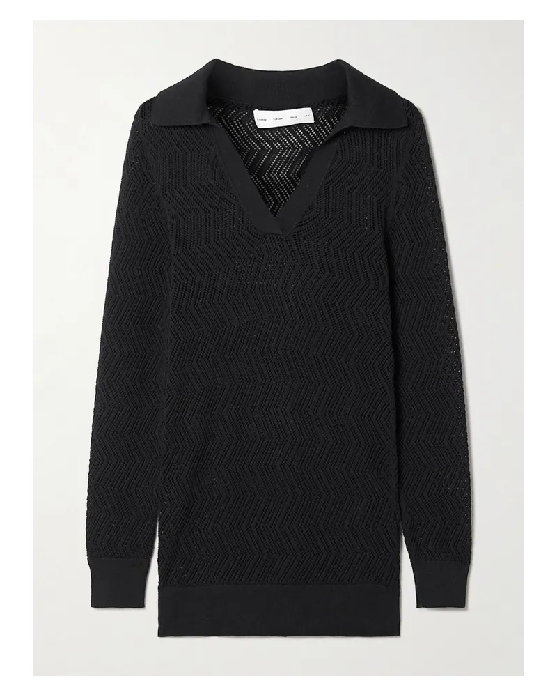 Proenza Schouler Agnes Pullover Aus Baumwolle In Pointelle-strick - Schwarz Schwarz