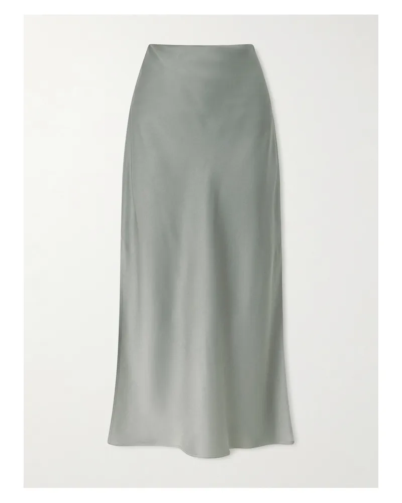 Brunello Cucinelli Satin Midi Skirt - Green Green