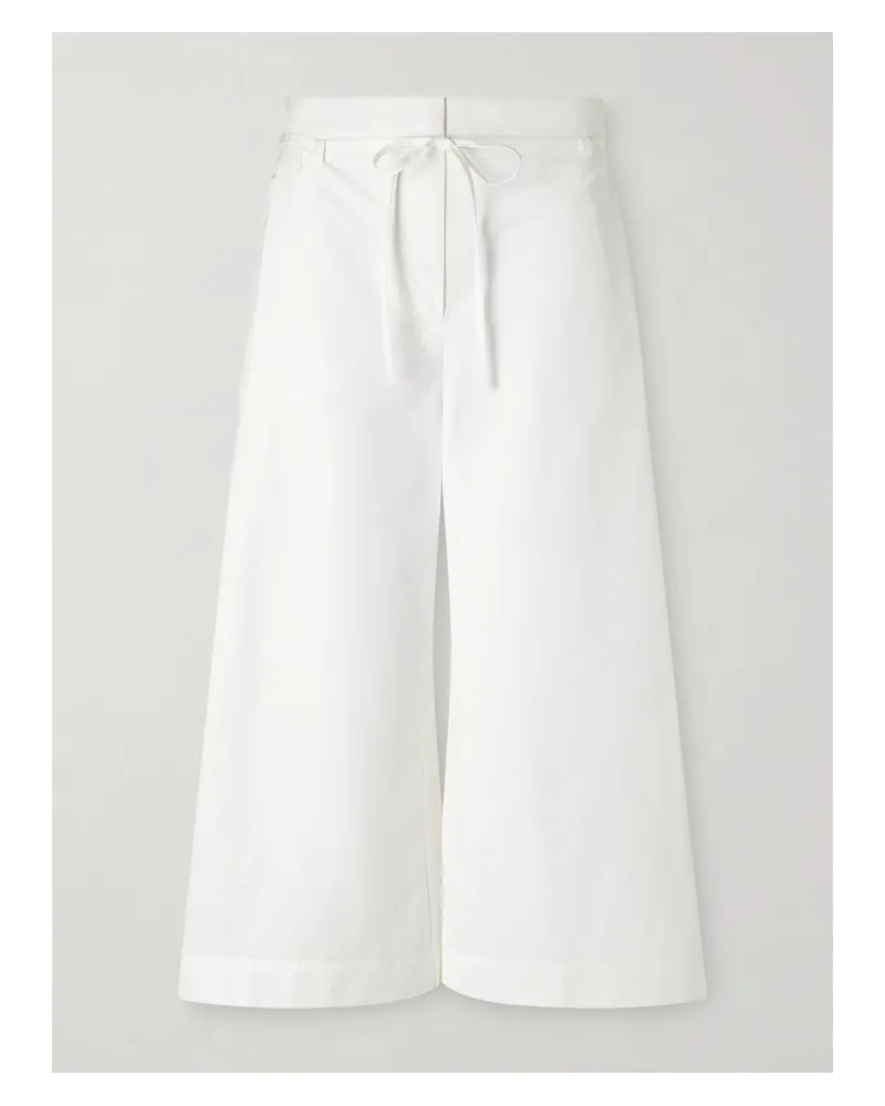 Jacquemus Le Marin High-rise Cotton-poplin Wide-leg Shorts - White White