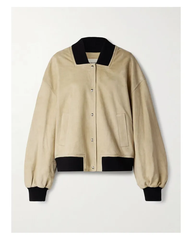 KHAITE Spence Bomberjacke Aus Veloursleder - Neutral Neutral