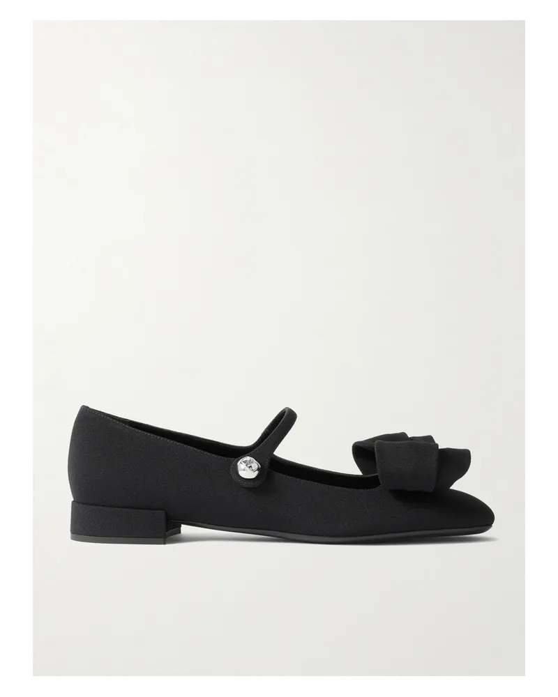 Valentino Garavani Bowjane 20 Mary-jane-schuhe Aus Seiden-crêpe - Schwarz Schwarz
