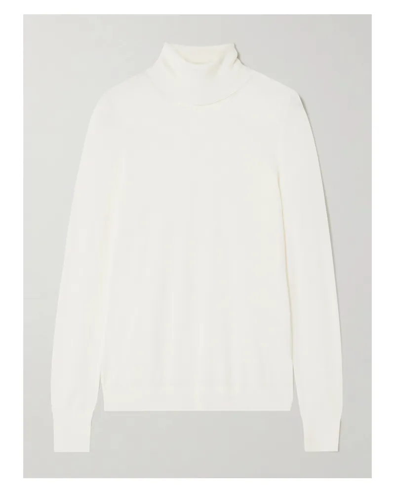 Totême Rollkragenpullover Aus Einer Wollmischung - Wollweiß Wollweiß