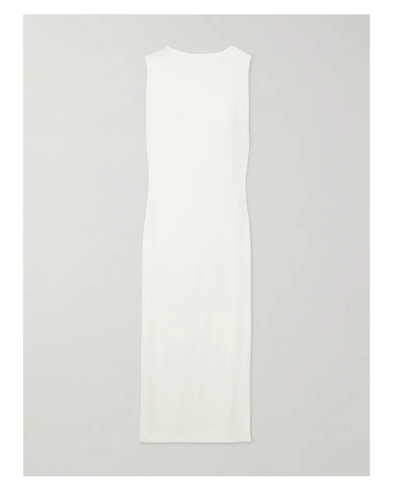 Jacquemus Capa Maxikleid Aus Geripptem Jersey Mit Rückenausschnitt - Weiß Weiß
