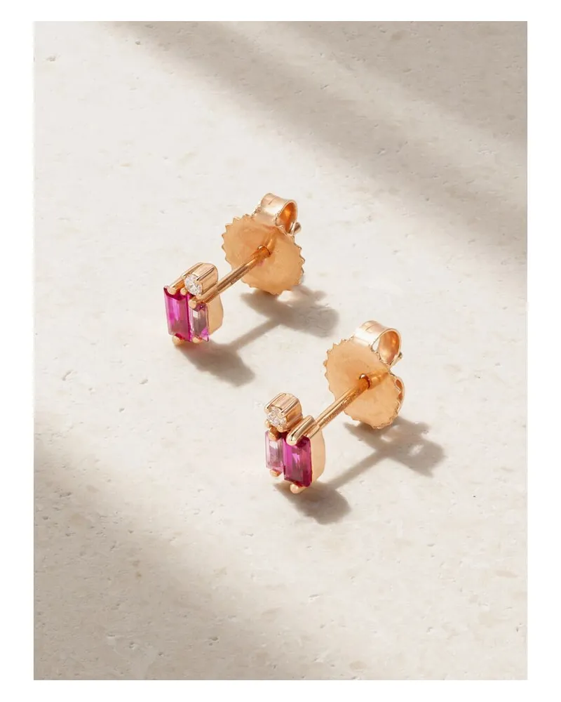 Suzanne Kalan Ohrstecker Aus 18 Karat Roségold Mit Diamanten Und Saphiren Gold