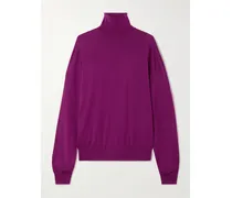 Wool Turtleneck Sweater - Purple