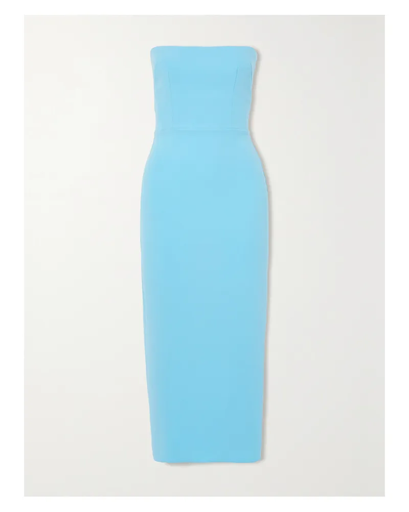 Alex Perry Callan Trägerloses Midikleid Aus Stretch-crêpe - Blau Blau