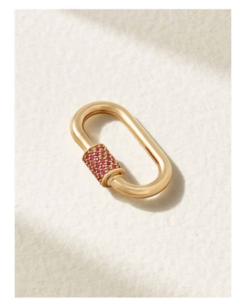 Marla Aaron Stone Medium Lock Anhänger Aus 14 Karat Gold Mit Saphiren Gold