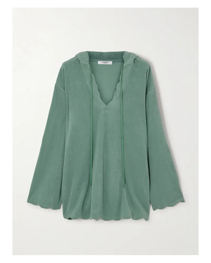 Marysia Baughman Tunika Aus Frottee Aus Einer Baumwollmischung Mit Kapuze - Grün Grün