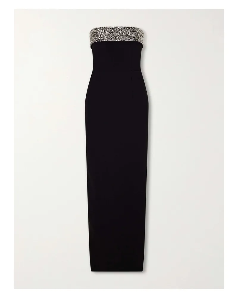 The New Arrivals Ilkyaz Ozel Crystal-embellished Crepe Gown - Black Black