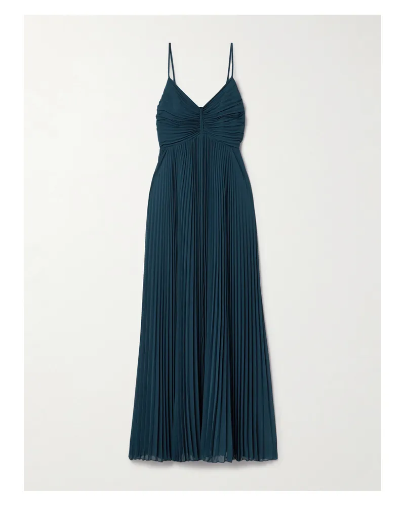 Diane von Furstenberg Ima Maxikleid Aus Plissiertem, Recyceltem Crêpe - Blau Blau