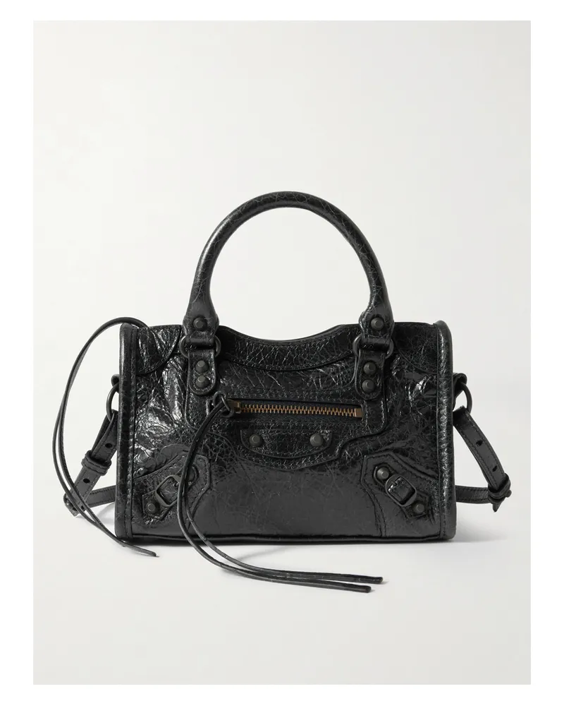 Balenciaga Le City Nano Textured-leather Tote - Black Black