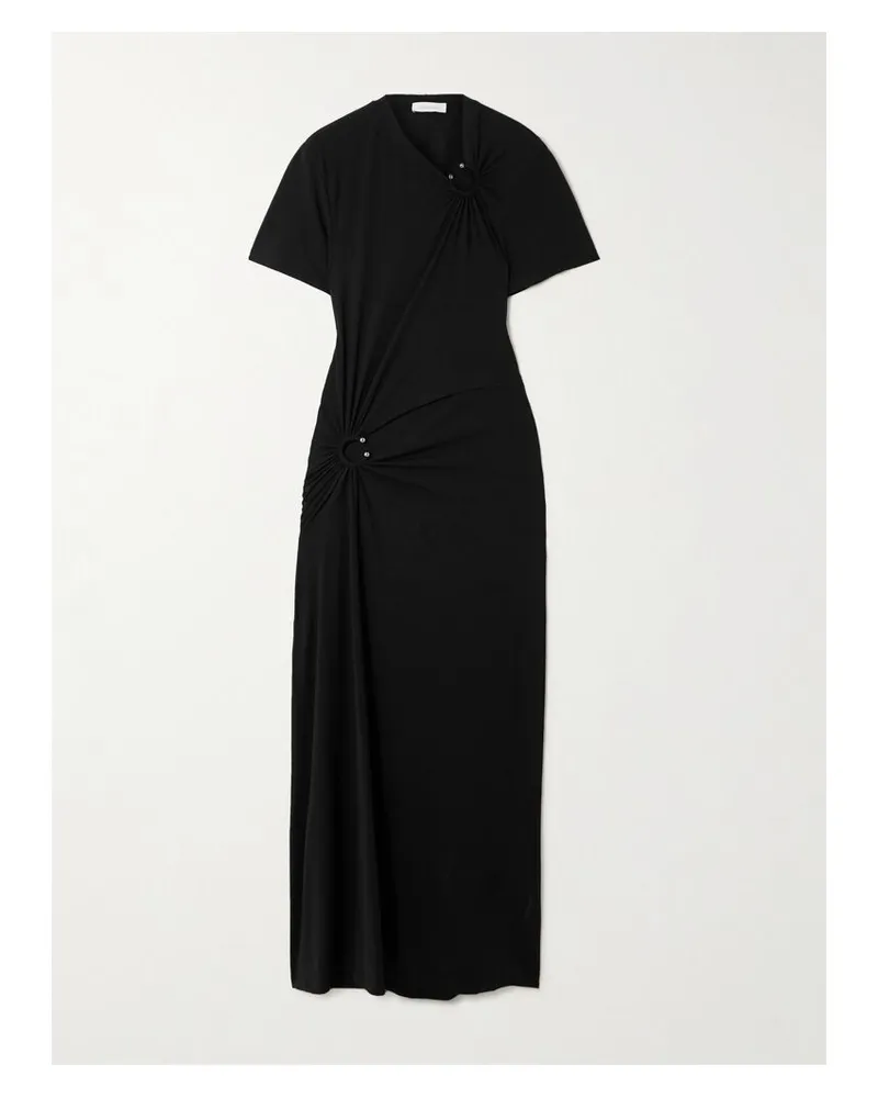 Paco Rabanne Maxikleid Aus Jersey Mit Cut-outs Und Verzierungen - Schwarz Schwarz