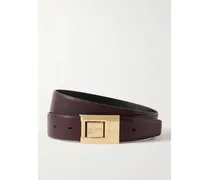 Textured-leather Belt - Purple