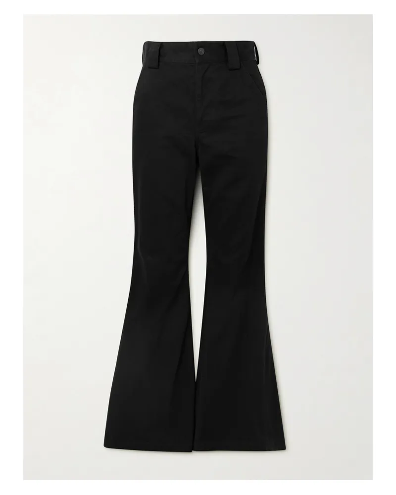 Balenciaga Schlaghose Aus Biobaumwoll-twill - Schwarz Schwarz