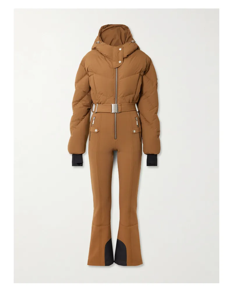 CORDOVA Ajax Gesteppter Skianzug Aus Recyceltem Material Mit Daunenfüllung, Gürtel Und Kapuze - Braun Braun