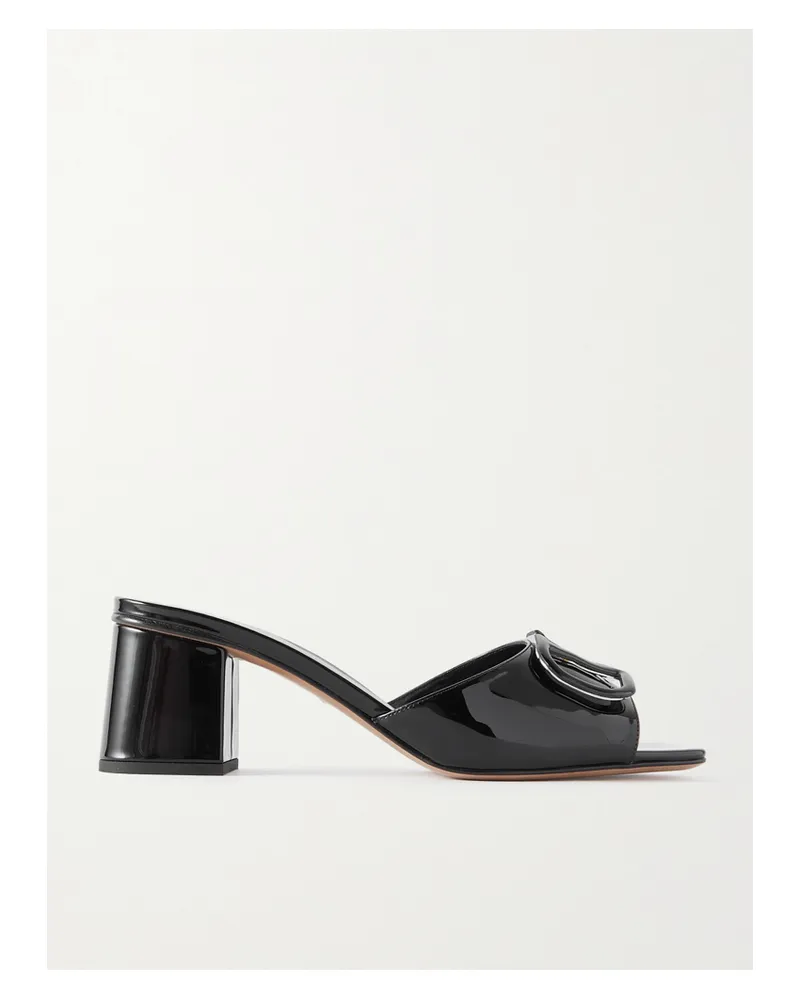 Valentino Garavani Vlogo Mules Aus Lackleder Mit Verzierung - Schwarz Schwarz