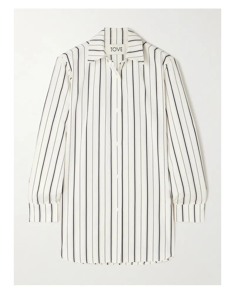 TOVE Damita Hemd Aus Gestreifter Baumwollpopeline - Weiß Weiß