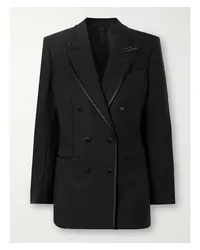 Tom Ford Doppelreihiger Blazer aus einer Mischung aus Wolle, Mohair und Seide Schwarz