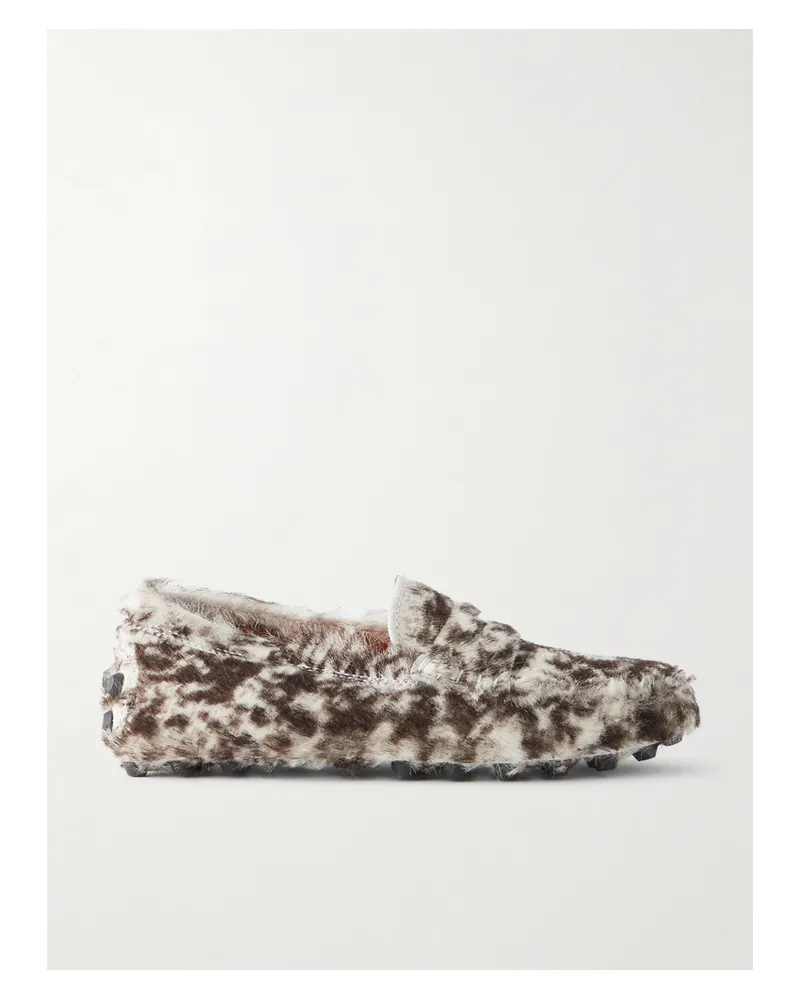 TOD'S Gommino Loafers Aus Leder In Ponyhaaroptik Mit Leopardenprint - Animal-Print Animal-print