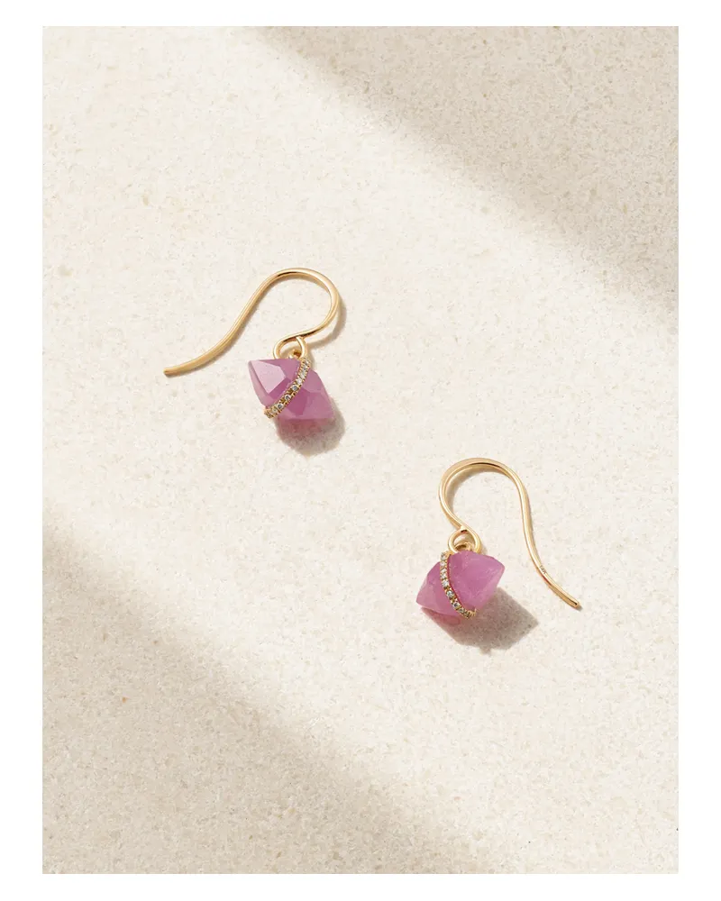 Melissa Joy Manning 14-karat Recycled Gold, Ruby And Herkimer Diamond Earrings - Red Red
