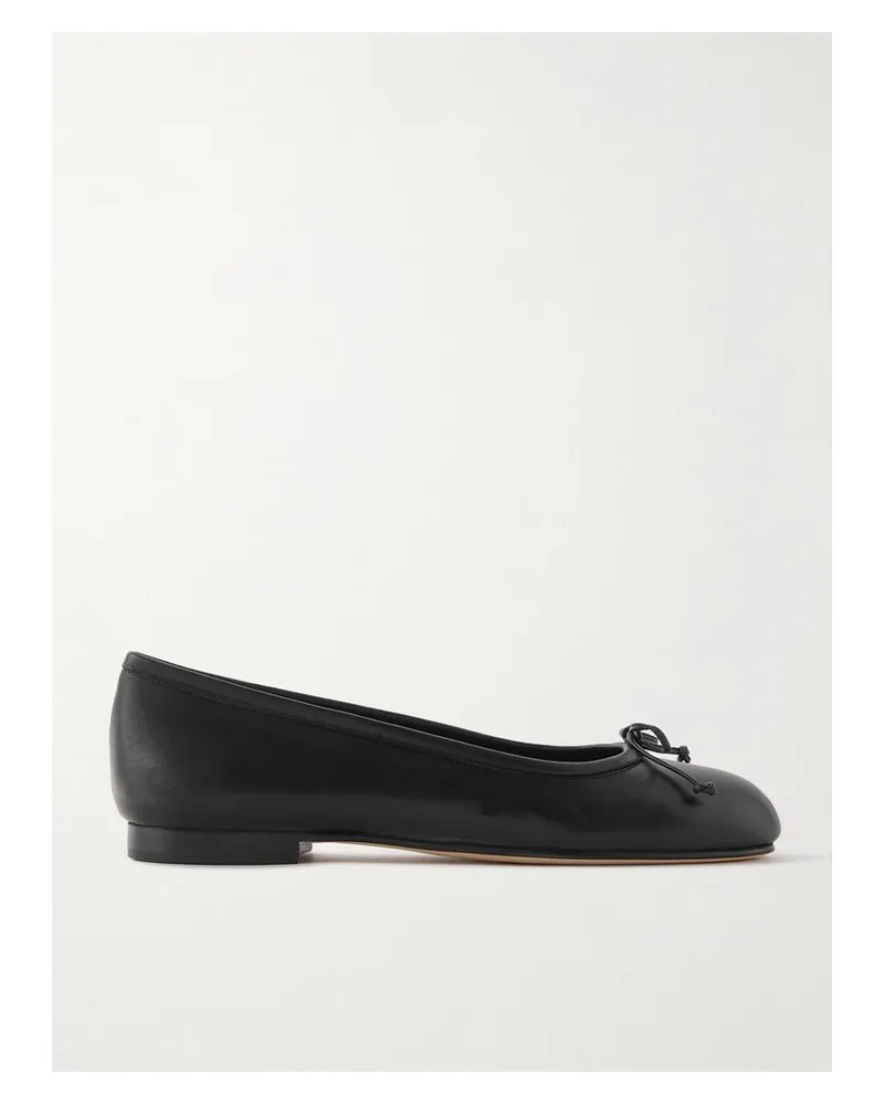 Manolo Blahnik Veralli Ballerinas Aus Leder Mit Schleife - Schwarz Schwarz