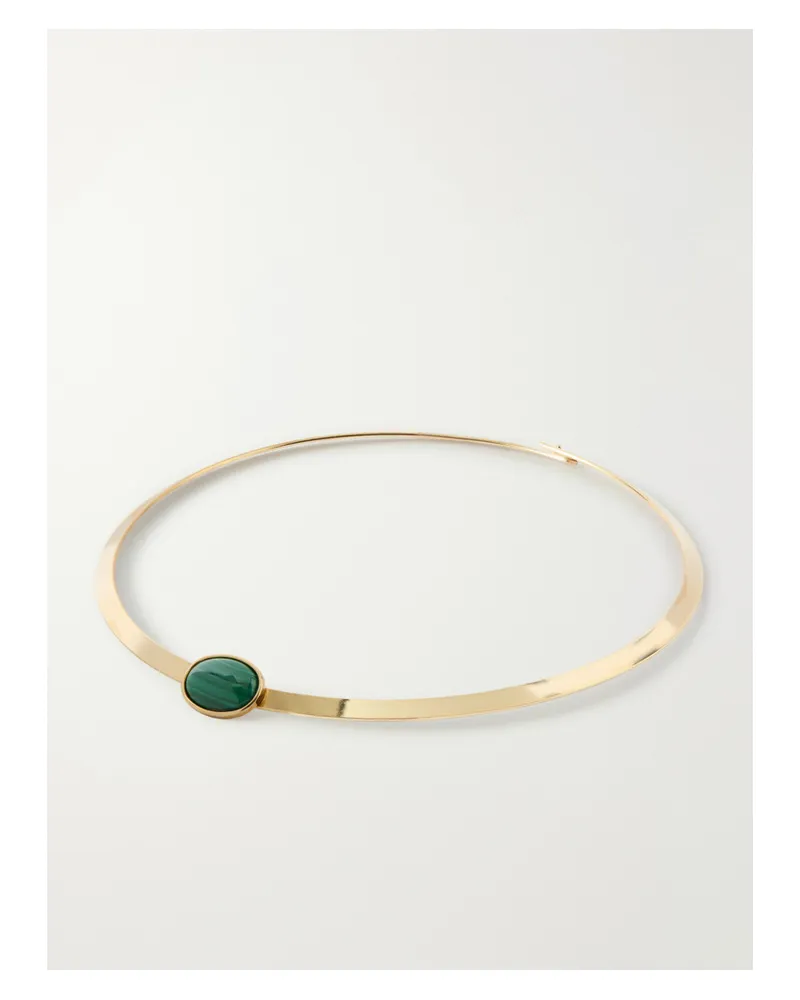 Jennifer Behr Elaine Gold-tone Malachite Cuff - Green Green