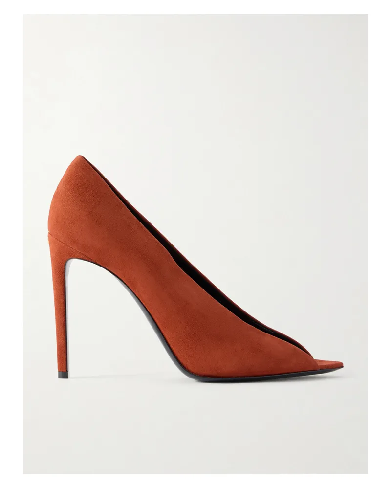 Valentino Garavani Révélé Pvc-trimmed Suede Sandals - Orange Orange