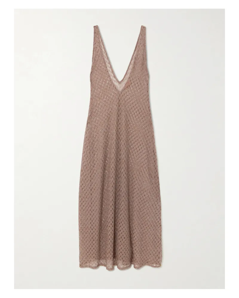 Missoni Strandkleid Aus Häkelstrick In Metallic-optik - Braun Braun
