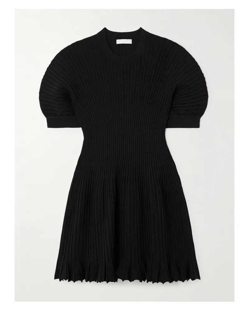 Ulla Johnson Talie Minikleid Aus Rippstrick Mit Falten - Schwarz Schwarz