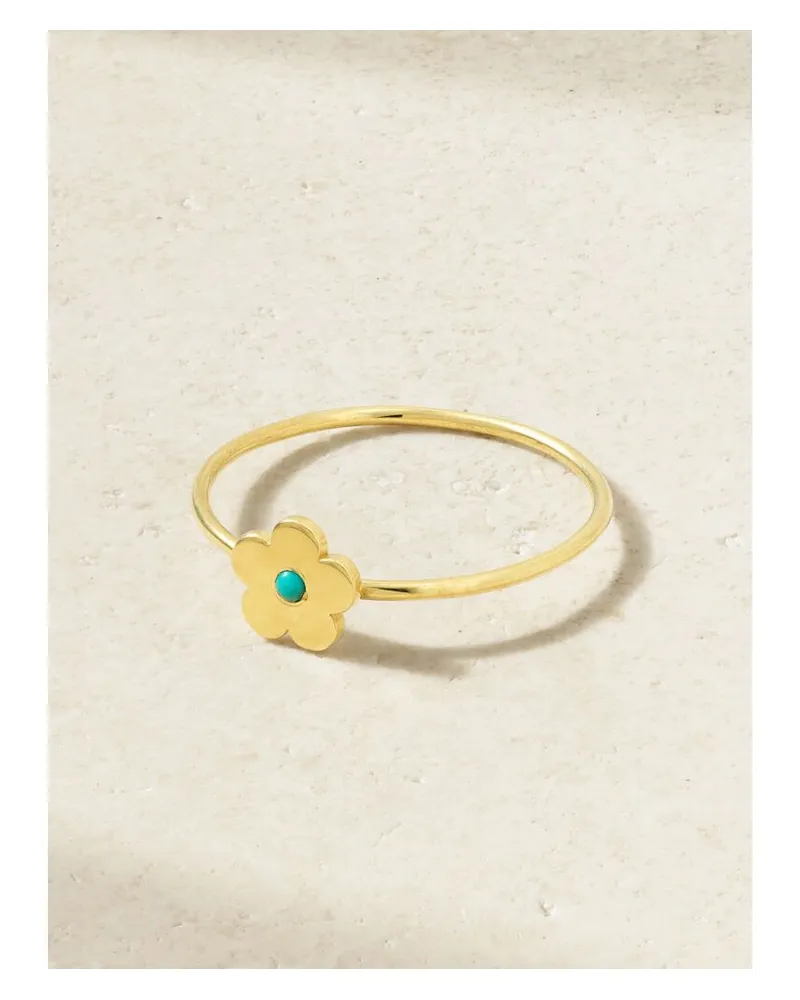 Jennifer Meyer Mini Daisy Ring Aus 18 Karat Gold Mit Türkis Gold