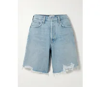 Indra Jeansshorts In Distressed-optik - Blau