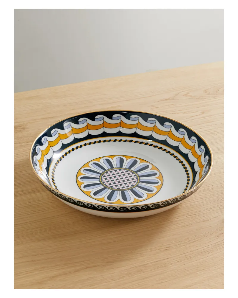 La DoubleJ Napoli Printed Poreclain Pasta Bowl - Blue Blue