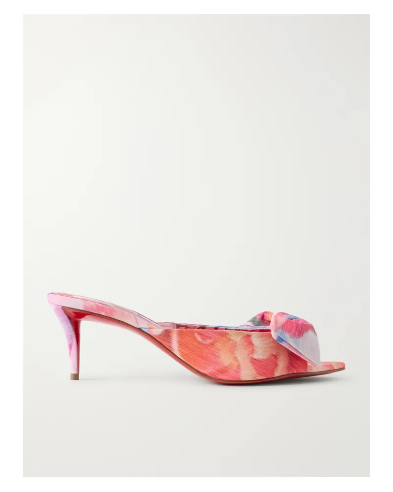 Christian Louboutin Mulazee 60mm Crepe De Chine Kitten Heel Mules - Multi Multi