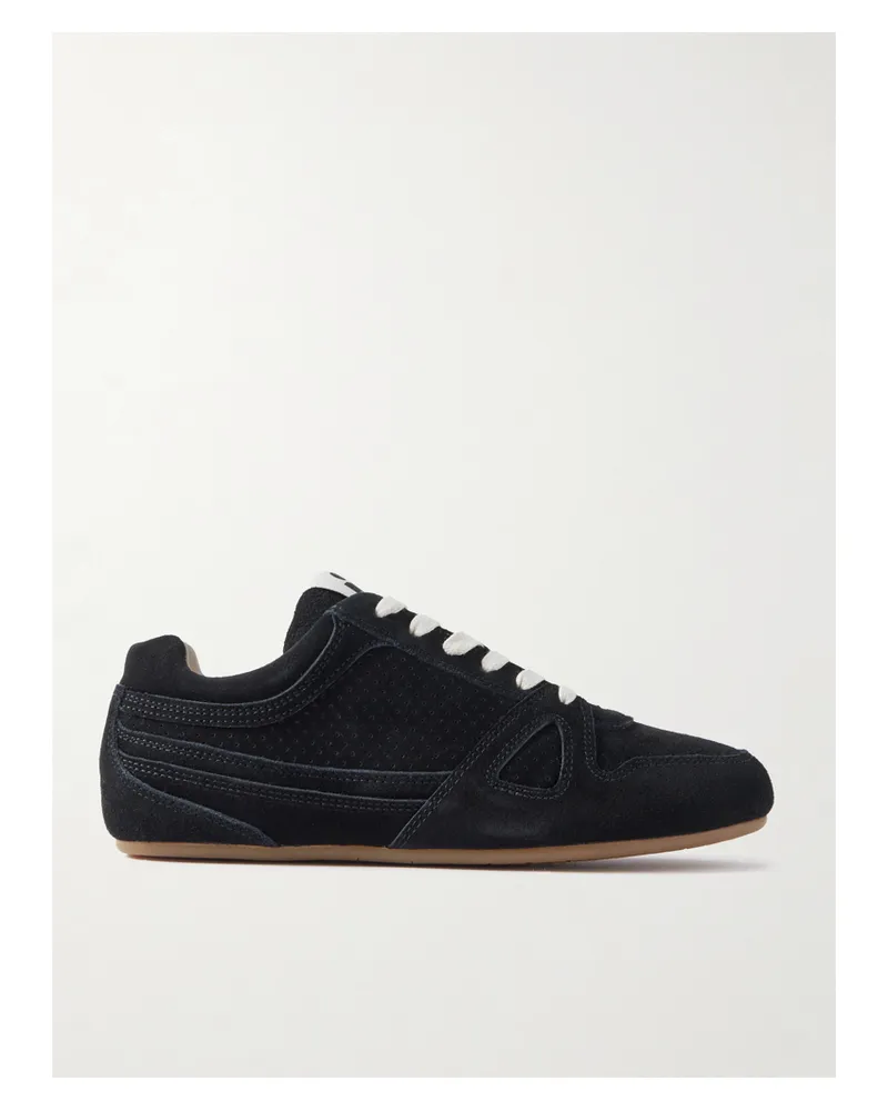 Isabel Marant Senny Perforated Suede Sneakers - Black Black