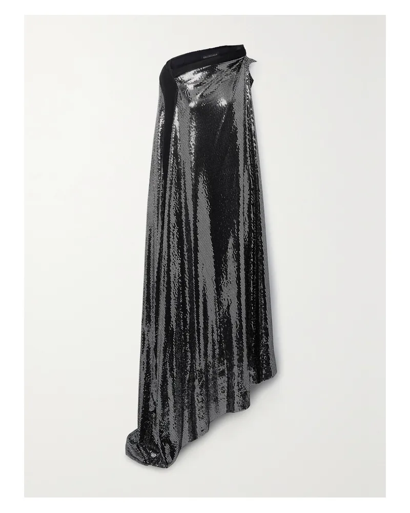 Balenciaga Embellished Sequined Stretch-knit Gown - Black Black