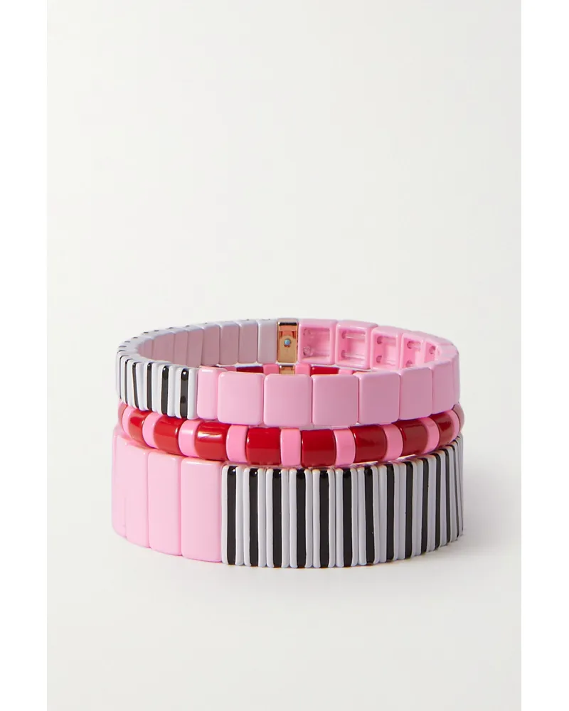 Roxanne Assoulin Set aus Drei Armbändern Pink