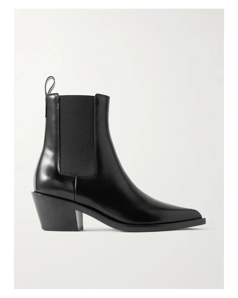 Gianvito Rossi Wylie Dover 45 Glossed-leather Chelsea Boots - Black Black