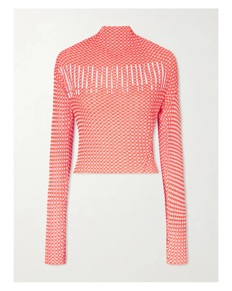 Jean Paul Gaultier Gingham Illusion Woven T-shirt - Orange Orange