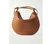 Sardine Medium Embellished Intrecciato Leather Shoulder Bag - Brown