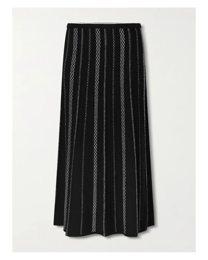 Proenza Schouler Morena Striped Jacquard-knit Maxi Skirt - Black Black