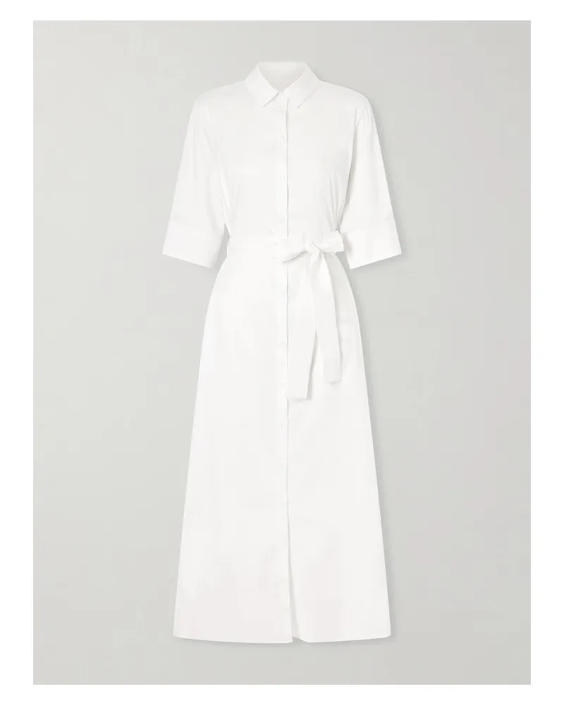 Max Mara Cotton-blend Poplin Midi Dress - White White