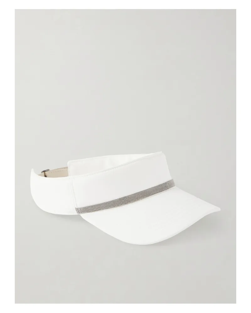 Brunello Cucinelli Embellished Nylon Visor - White White