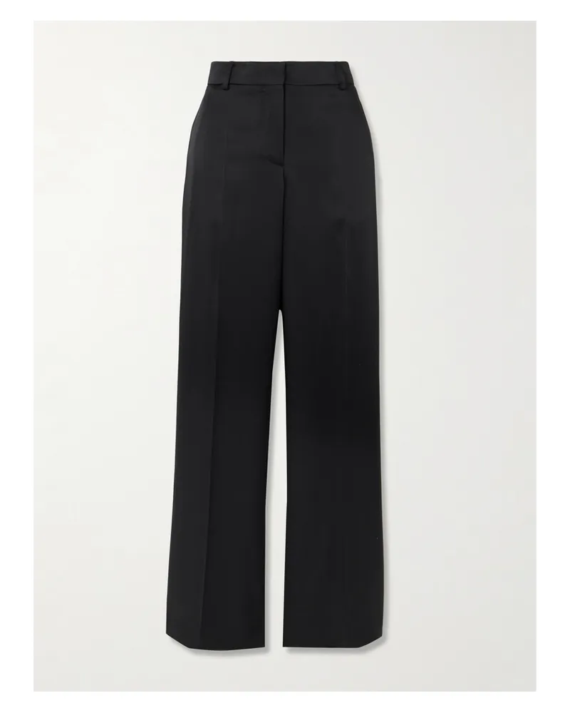 Stella McCartney Satin Wide-leg Pants - Black Black