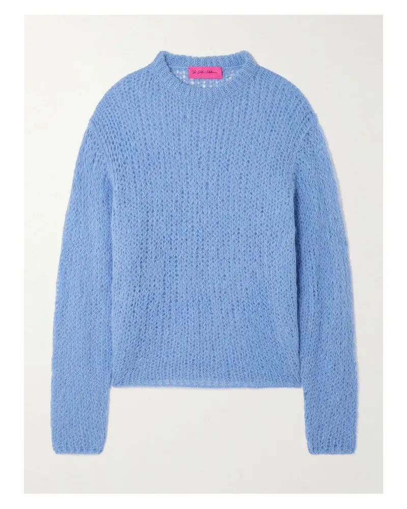 The Elder Statesman Thistle Pullover Aus Einer Gebürsteten Alpakawollmischung - Blau Blau