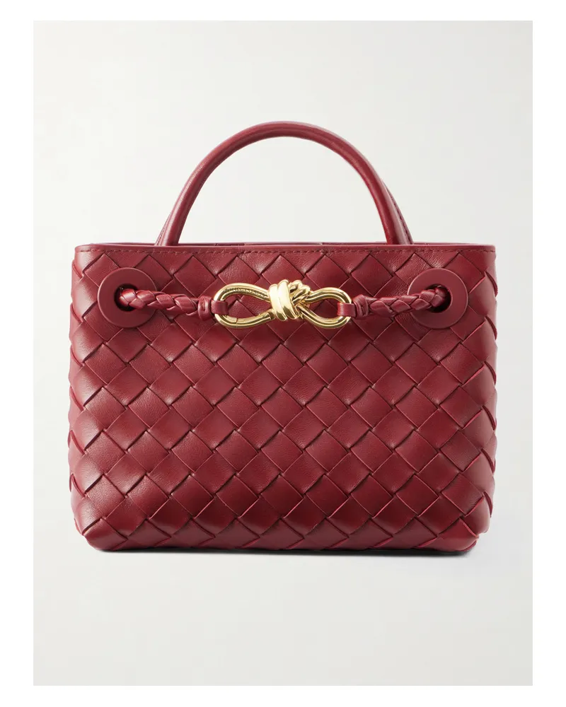Bottega Veneta Andiamo Small Intrecciato Leather Tote - Red Red