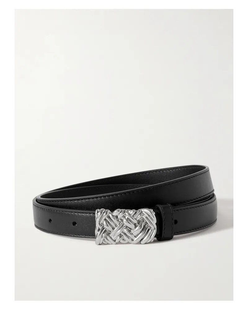 Bottega Veneta Pleat Leather Belt - Black Black