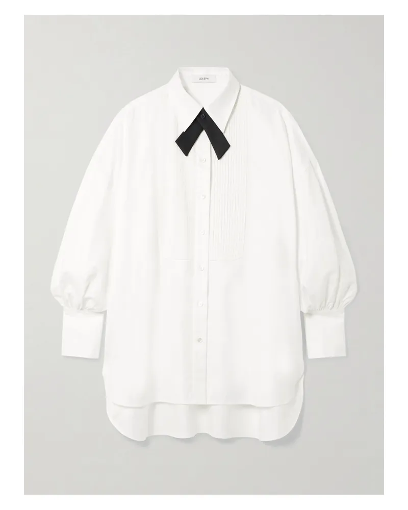 Joseph Ferrus Hemd Aus Baumwoll-oxford Mit Biesen Und Ripsbandbesatz - Weiß Weiß