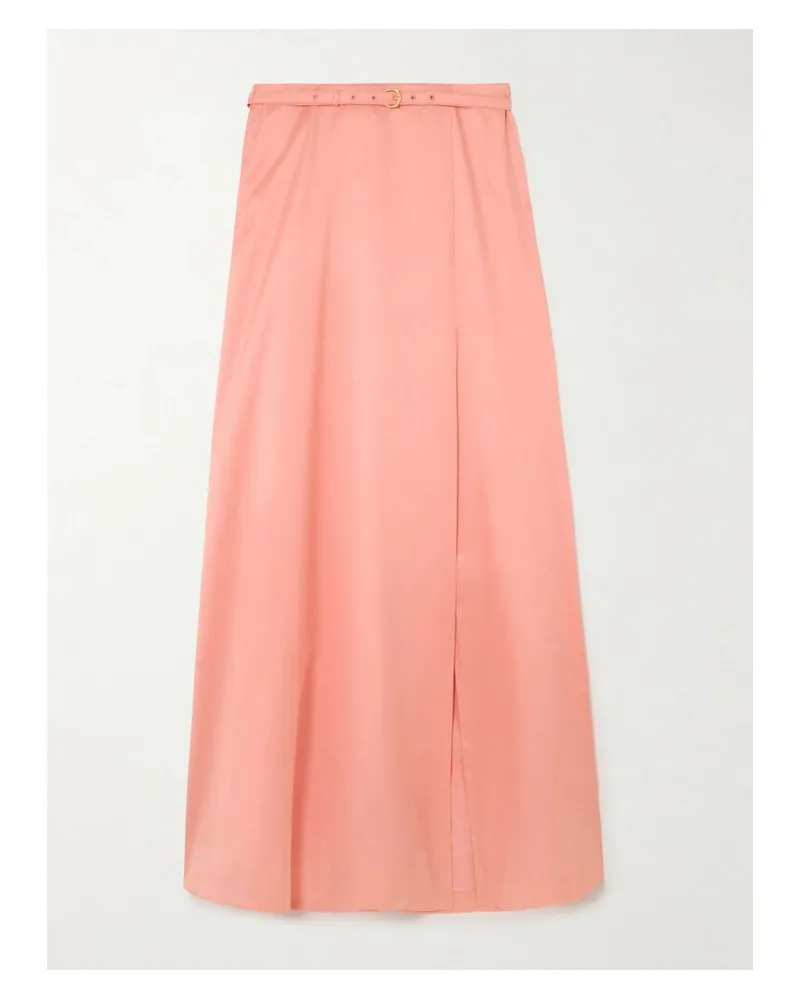 Aje. Etta Maxirock Aus Taft Mit Wickeleffekt Und Gürtel - Orange Orange