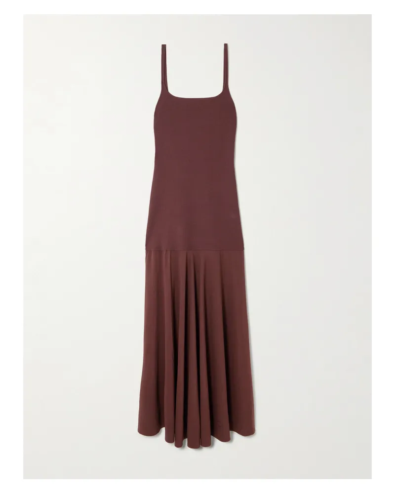 St. Agni Maxikleid Aus Recyceltem Strech-strick Und Einer Seidenmischung - Lila Lila